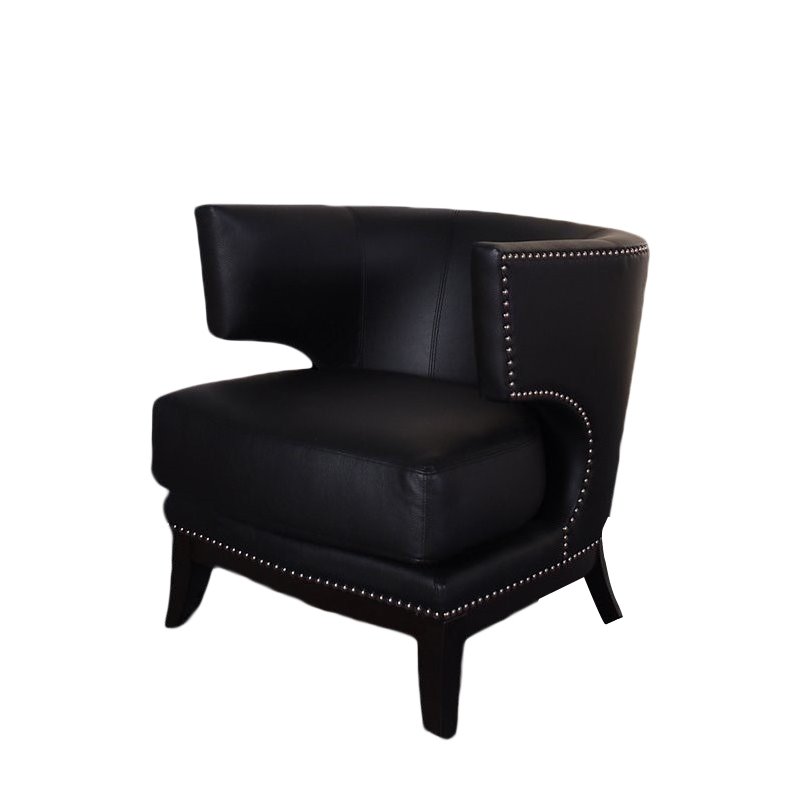 Armen Living Eclipse Faux Leather Club Chair in Black LC734CLBL
