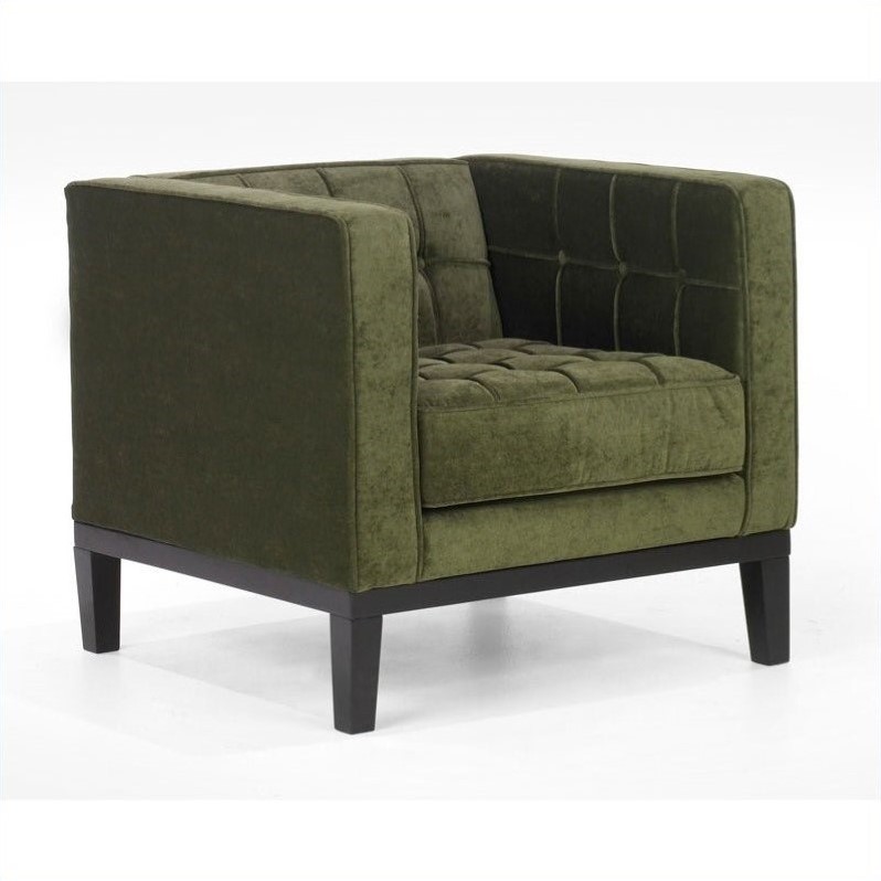 Armen Living Roxbury Tufted Fabric Club Arm Chair In Green Lc10101gr Armen Living Roxbury Tufted Fabric Club Arm Chair In Green