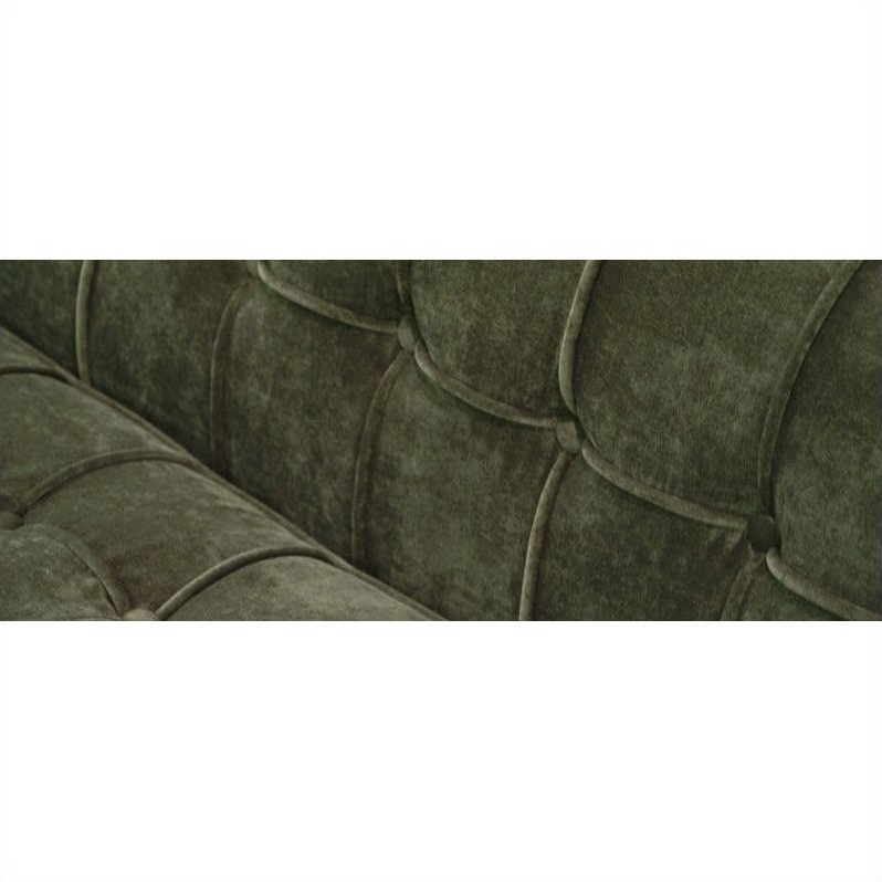 Armen Living Roxbury Tufted Fabric Sofa In Green