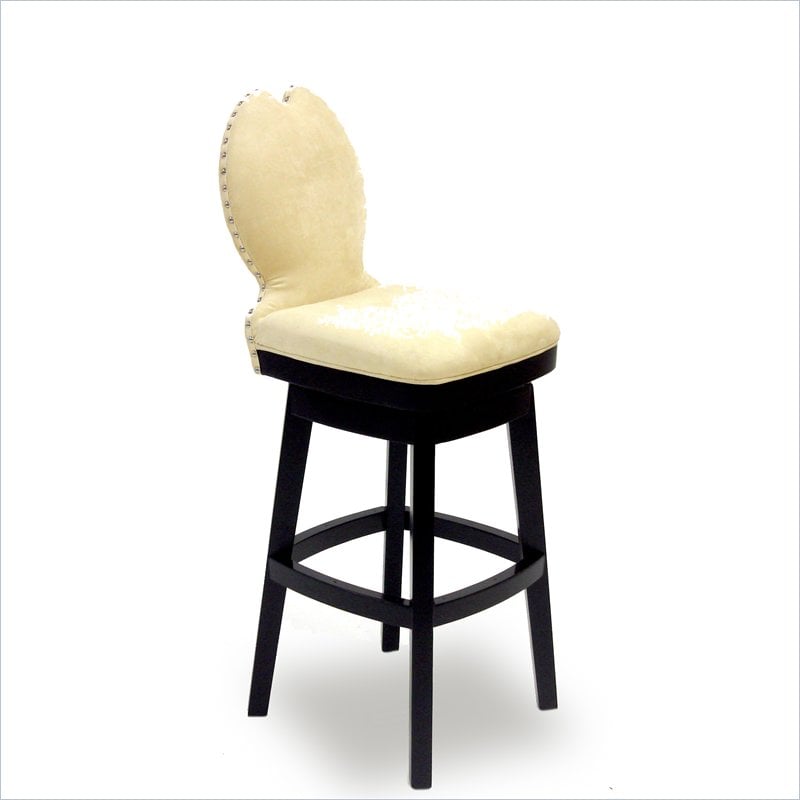 Armen Living Ava 26 Inch Cream Fabric Swivel Barstool   LC4045BACR26