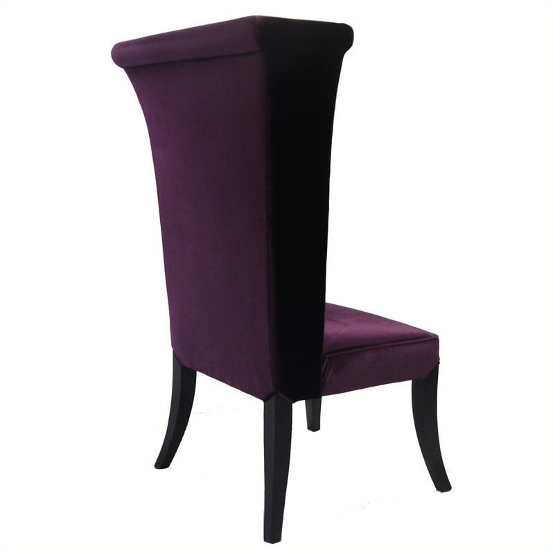 Armen Living Mad HatterParsons Velvet Upholstered Dining Chair in Purple