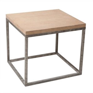 Armen Living MDF Oak Veneer Sahara End Table in ..