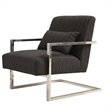 Armen Living Skyline Fabric Upholstered Accent Chair in Charcoal