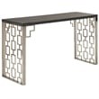 Armen Living Skyline Modern Wood & Stainless Steel Console in Charcoal/Gray