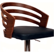 Armen Living Adele Modern Faux Leather Swivel Barstool in Black