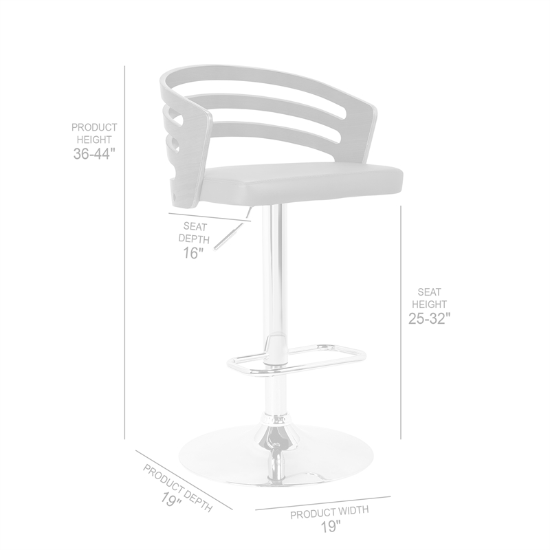 Armen Living Adele Contemporary Leather Swivel Barstool in Cream