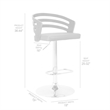 Armen Living Adele Contemporary Leather Swivel Barstool in Cream