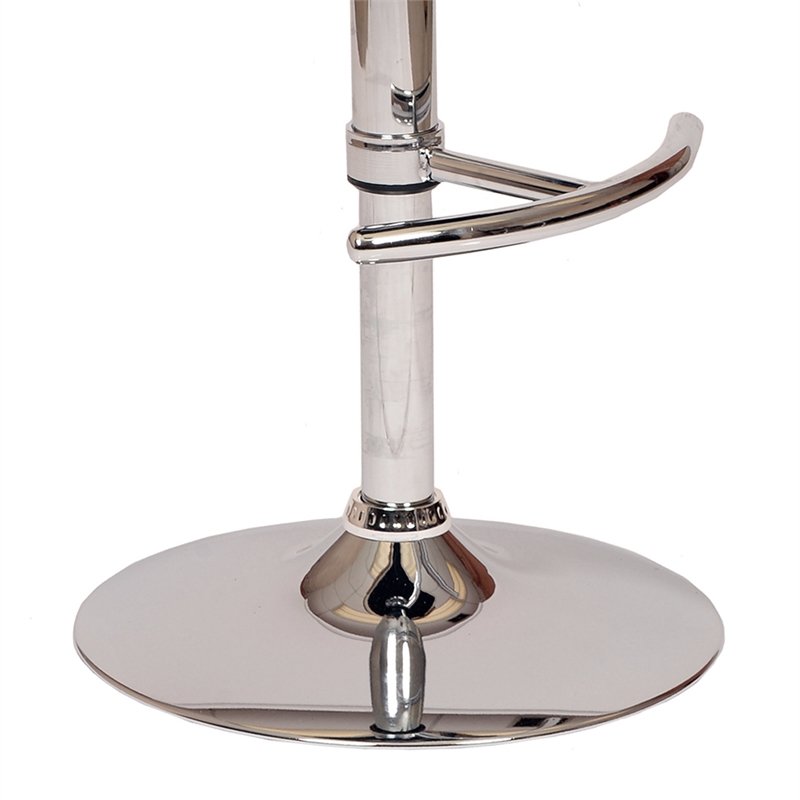 Armen Living Malibu Modern Leather & Metal Swivel Barstool in Cream