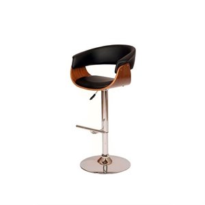 armen living paris faux leather upholstered swivel bar stool
