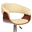 Armen Living Paris Modern Polyurethane Swivel Bar Stool in Cream and walnut