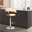 Armen Living Paris Modern Polyurethane Swivel Bar Stool in Cream and walnut