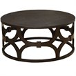 Armen Living Tuxedo Round Wood Coffee Table in Natural