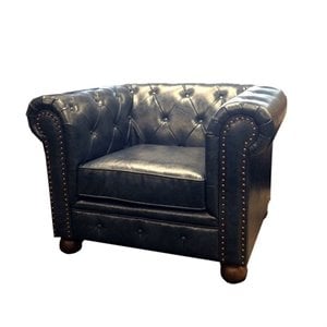 armen living winston vintage leather tufted accent arm chair
