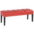 Armen Living Howard Modern Leather Upholstered Bench in Red