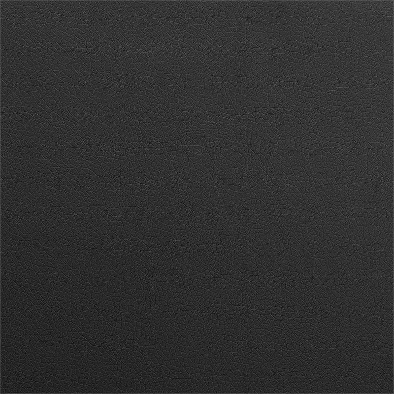 Armen Living Amanda Modern Fabric Sectional Sofa in Black and chrome base