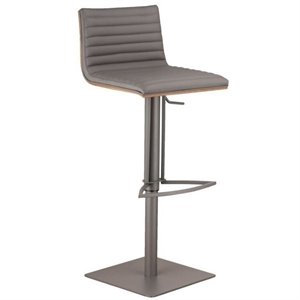 armen living cafe faux leather upholstered adjustable bar stool