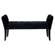 Armen Living Chatham Tufted Velvet Living Room Bench in Black