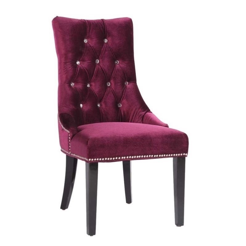 Armen Living Carlyle Tufted Velvet Accent Chair In Purple Lcf024tusipu Armen Living Carlyle Tufted Velvet Accent Chair In Purple
