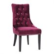 Armen Living Carlyle Tufted Velvet Accent Chair in Purple