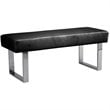 Armen Living Amanda Modern Vinyl & Metal Living Room Bench in Black/Silver