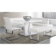 Armen Living Amanda Contemporary / Modern Metal Dining Table in White