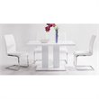 Armen Living Amanda Contemporary / Modern Metal Dining Table in White