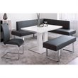 Armen Living Amanda Contemporary / Modern Metal Dining Table in White