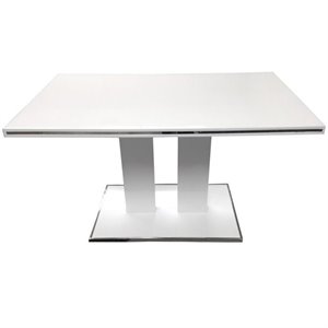 armen living amanda pedestal dining table in white