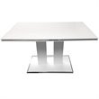 Armen Living Amanda Contemporary / Modern Metal Dining Table in White