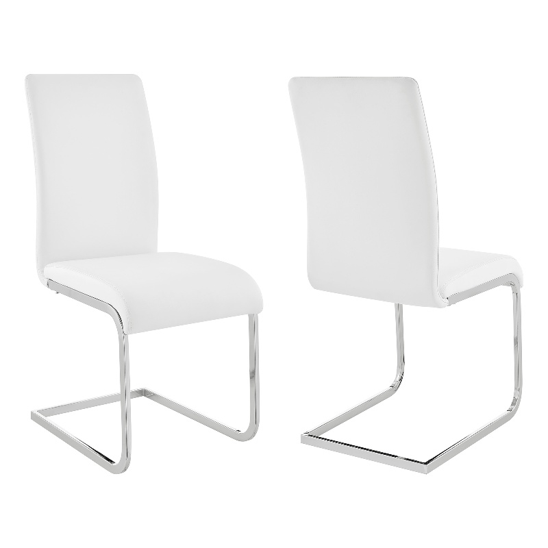 Armen Living Amanda Modern Faux Leather Dining Chair in White