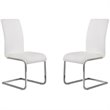 Armen Living Amanda Faux Leather Dining Chair in White (Set of 2)