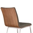 Armen Living Cafe Upholstered Modern Faux Leather Dining Chair in Gray