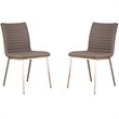 Armen Living Cafe Upholstered Modern Faux Leather Dining Chair in Gray