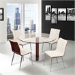 Armen Living Cafe Upholstered Modern Faux Leather Dining Chair in White