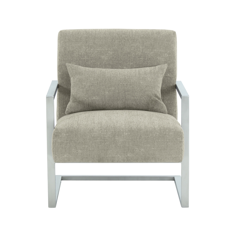 Armen Living Skyline Modern Fabric Upholstered Accent Chair in Gray