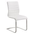 Armen Living Fusion Modern Faux Leather Dining Chai in White
