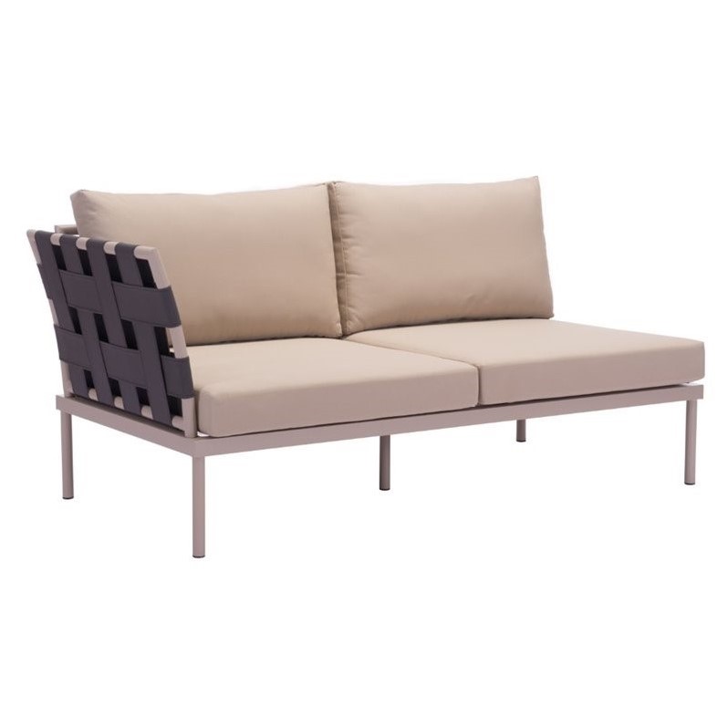 Zuo Gl Beach Outdoor Left Hand Chaise Lounge In Taupe 703577 Zuo Gl Beach Outdoor Left Hand Chaise Lounge In Taupe