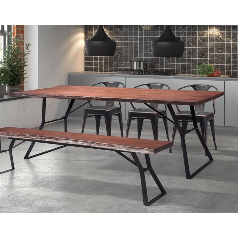 Zuo Omaha Dining Table In Distressed Cherry Oak 100428