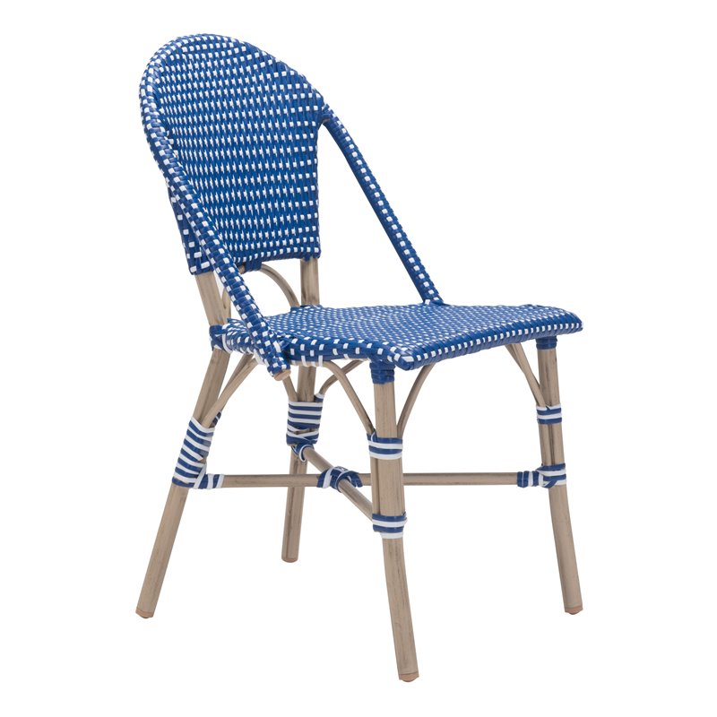 Zuo Paris Patio Dining Chair In Navy Blue And White Set Of 2 703804 Zuo Paris Patio Dining Chair In Navy Blue And White Set Of 2