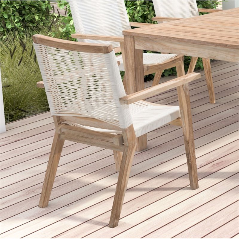 Zuo West Port Patio Dining Chair In White Wash And 703747 Zuo West Port Patio Dining Chair In White Wash And