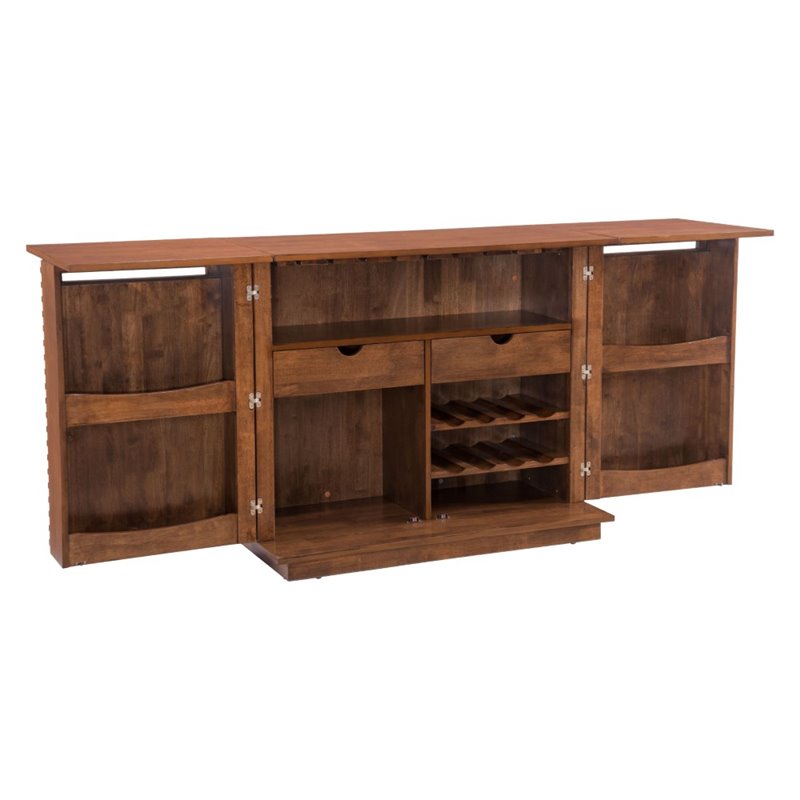 Zuo Linea Bar Cabinet In Walnut 100670