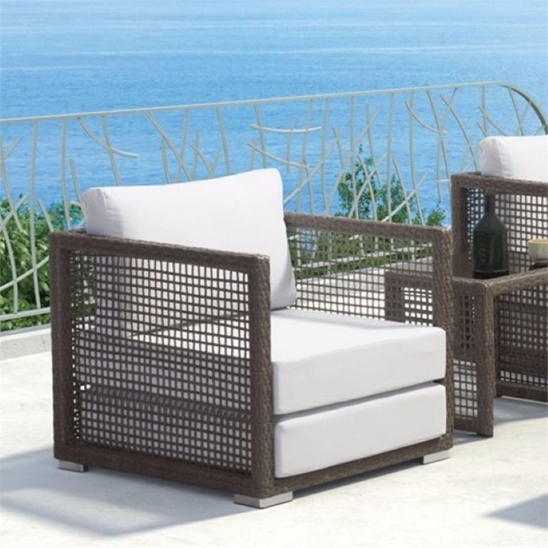 Zuo Coronado Patio Arm Chair In Cocoa And Light Gray 703822 Zuo Coronado Patio Arm Chair In Cocoa