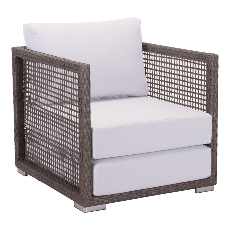 Zuo Coronado Patio Arm Chair In Cocoa And Light Gray 703822 Zuo Coronado Patio Arm Chair In Cocoa And Light Gray