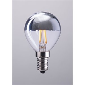 zuo 2 watt led light bulb in half chrome