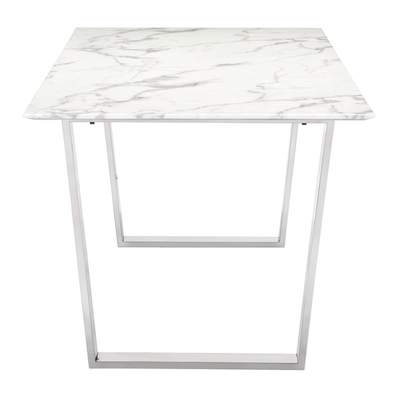 Zuo Atlas Dining Table In Stone And Stainless Steel Zuo Atlas Dining Table In Stone And Stainless Steel