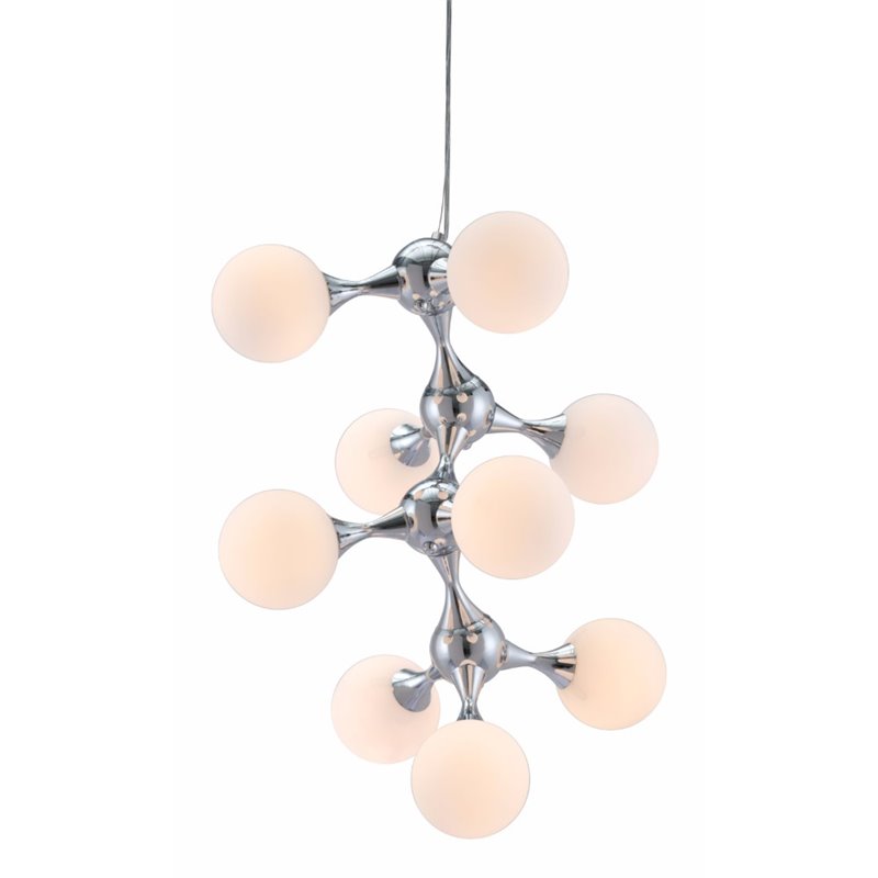 Zuo Pomegranate Pendant In White And Chrome Zuo Pomegranate Pendant In White And Chrome