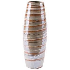 Medium Zuo Stoneware Vase Metal /& Black Ash