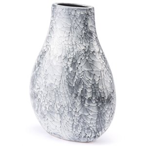 Medium Zuo Stoneware Vase Metal /& Black Ash
