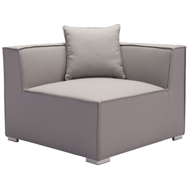 Zuo Fiji Corner Patio Chair In Gray 703855 Zuo Fiji Corner Patio Chair In Gray