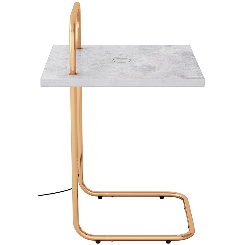 Zuo Essex Wireless Charging End Table in Gold eBay